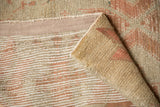 Hand-knotted foundation and restored side selvage on a vintage distressed Oushak rug.