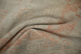 The soft, flexible hand and even, distressed texture of a tone-on-tone Khotan carpet.