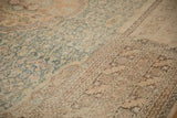 Worn knot heads and heavy color abrashes on a vintage Turkish Sivas rug.