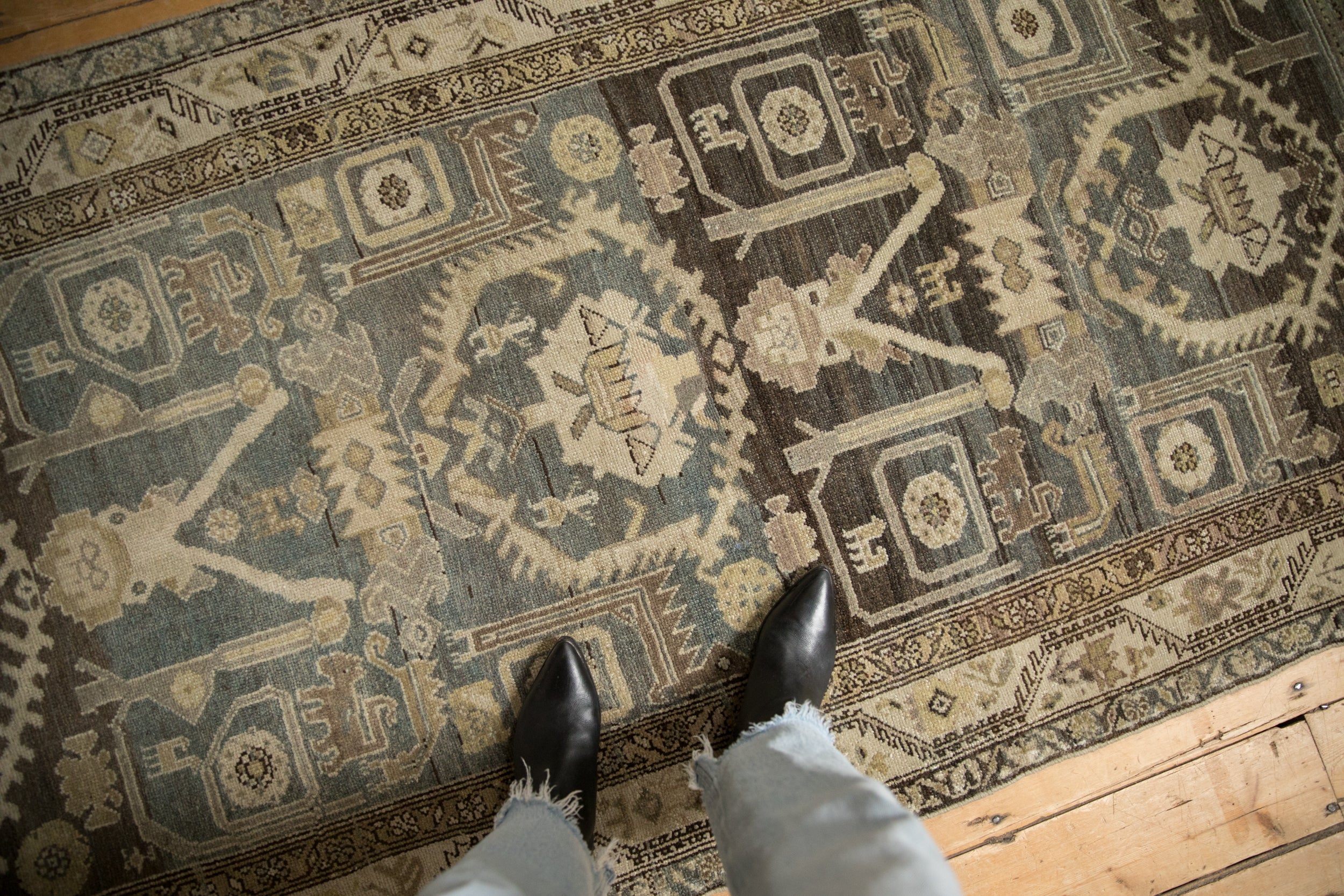 3.5x8.5 Vintage Distressed Hamadan Rug Runner // ONH Item ee005386, Image 1