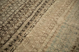 Heavy abrashes and time-softened wear showing the knot heads on a vintage Bijar carpet.