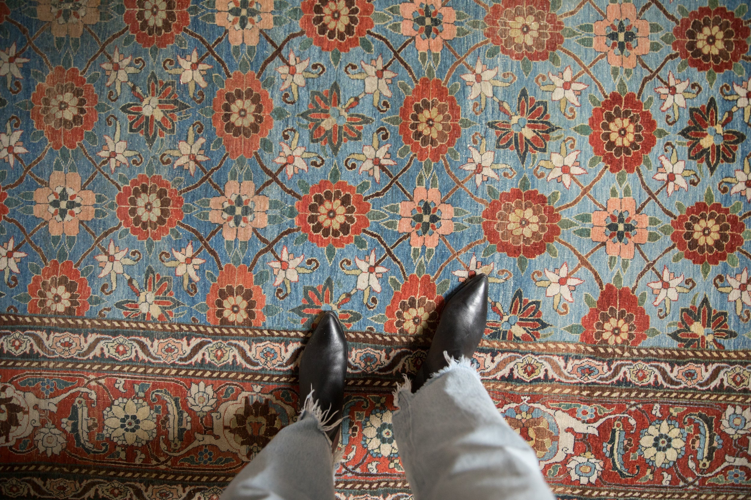 7x10.5 Vintage Fine Distressed Veramin Carpet // ONH Item ee005393, Image 1