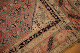 Low pile and knot heads on an antique Malayer rug's serrated leaf and barber-pole borders.