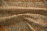 Distressed low-pile texture and copper boteh patterns on a softly folded vintage Afshar rug.