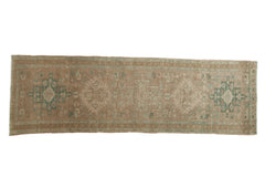3.5x10.5 Vintage Distressed Heriz Rug Runner // ONH Item ee0054321
