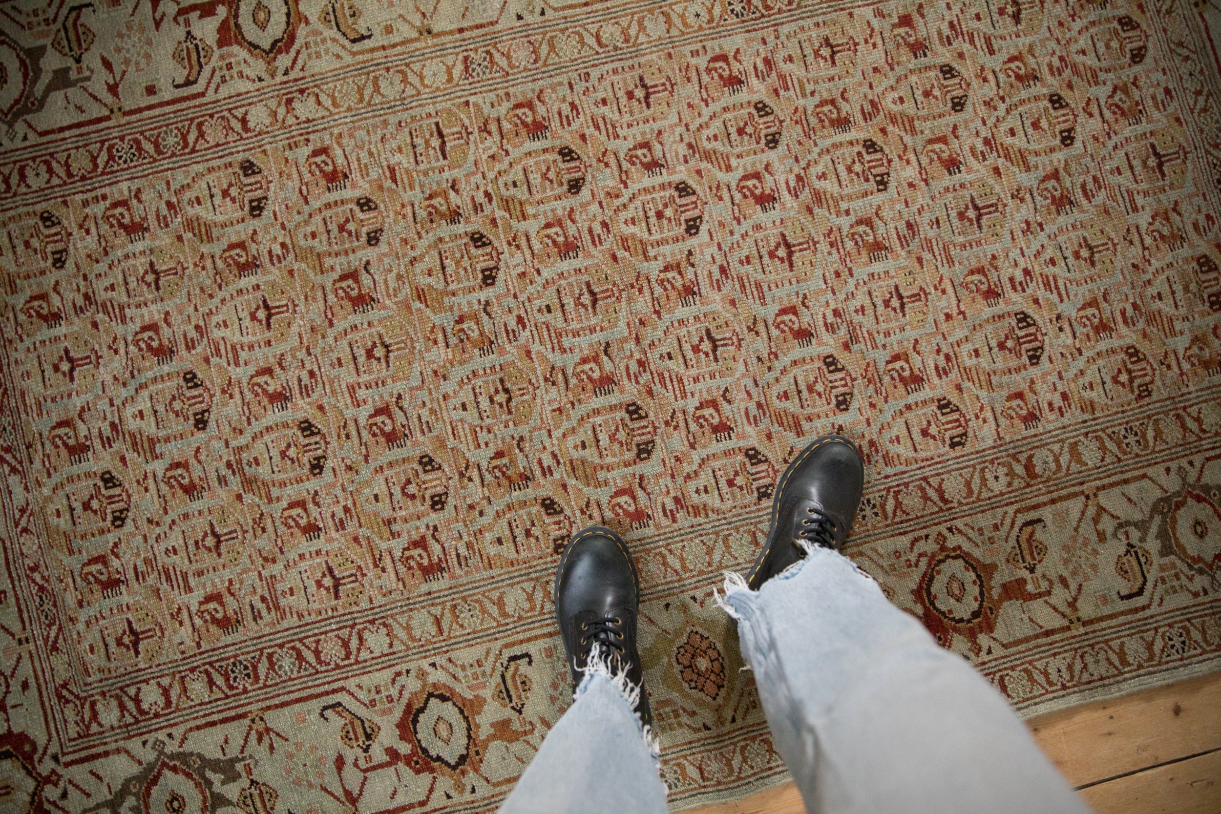 4.5x7 Vintage Distressed Malayer Rug