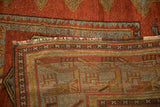 The intact side cord selvage and geometric underside of a vintage Northwest Persian rug runner.