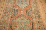 Distressed pile and repeating hexagonal medallions on a vintage Northwest Persian runner.