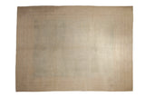 Distressed Persian Mir Sarouk carpet with an allover boteh pattern in muted slate, silver, and ivory.