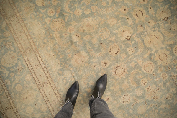 9.5x13.5 Vintage Distressed Kashan Carpet