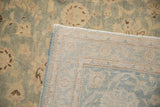 The hand-knotted foundation and secured side selvage of a vintage Persian carpet.