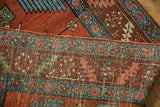 Intricate hand-knotted foundation and colorful knot heads on the reverse of the antique Persian runner.