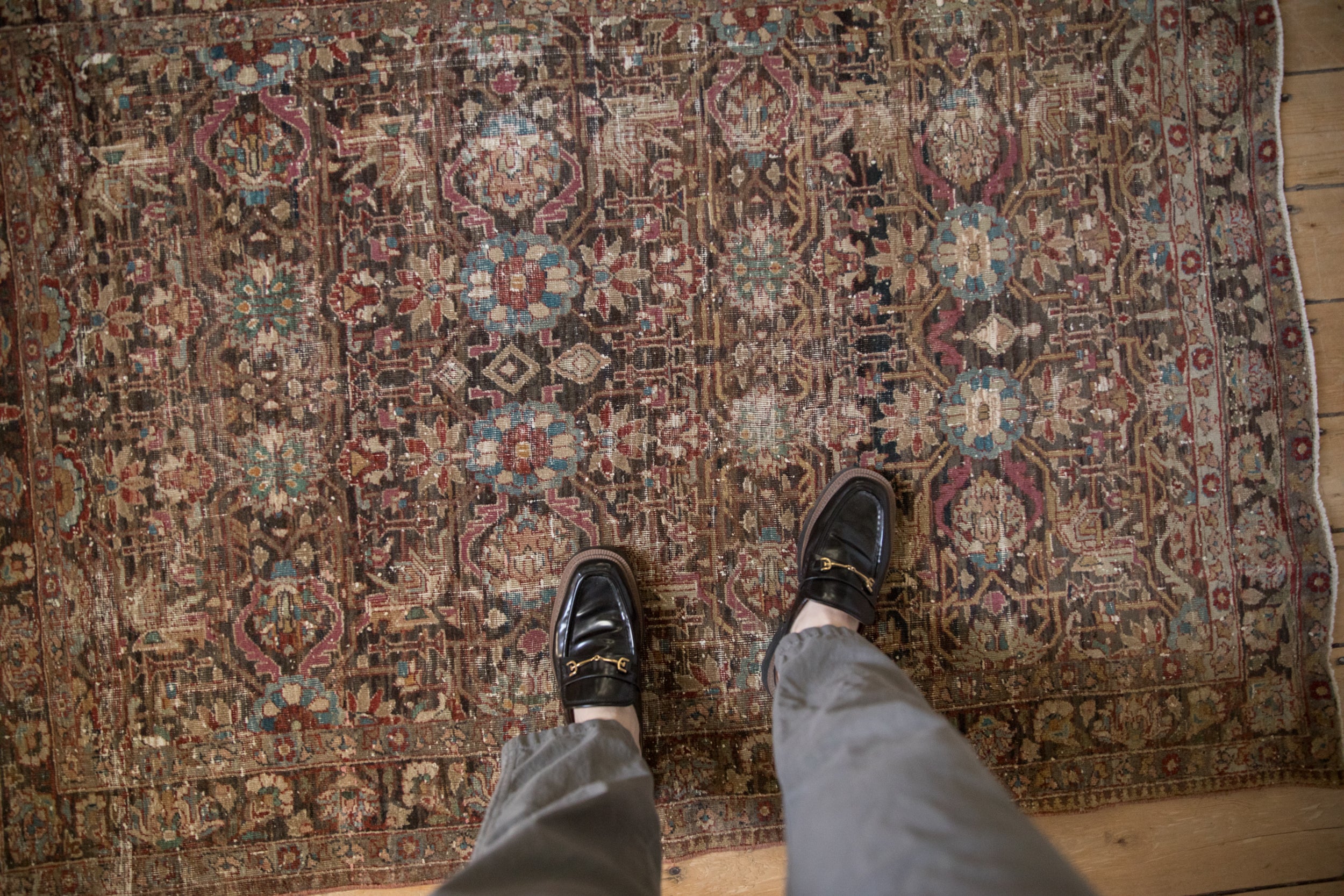 4x5.5 Vintage Distressed Tabriz Rug