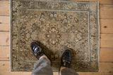 2x3 Vintage Distressed Sarouk Rug Mat