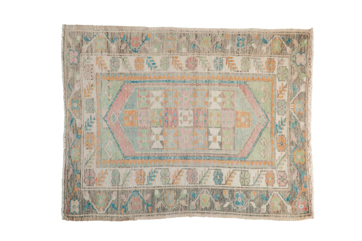 2.5x3.5 Distressed Oushak Rug