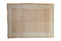 Vintage Distressed Malayer Persian carpet, allover geometric lattice pattern in sand and powder blue.