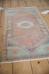 1.5x3.5 Vintage Distressed Oushak Rug Mat Runner