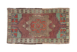 1.5x3 Vintage Distressed Oushak Rug Mat
