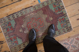 1.5x3 Vintage Distressed Oushak Rug Mat