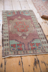 1.5x3 Vintage Distressed Oushak Rug Mat