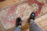 1.5x3.5 Vintage Distressed Oushak Rug Mat Runner