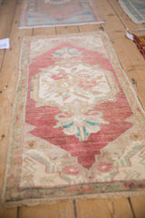 1.5x3.5 Vintage Distressed Oushak Rug Mat Runner