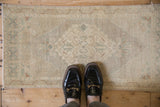 1.5x3 Vintage Distressed Oushak Rug Mat