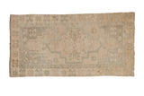 1.5x3.5 Vintage Distressed Oushak Rug Mat Runner