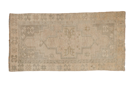 1.5x3.5 Vintage Distressed Oushak Rug Mat Runner