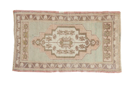 1.5x3 Vintage Distressed Oushak Rug Mat
