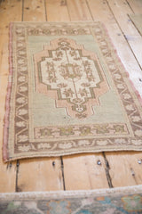 1.5x3 Vintage Distressed Oushak Rug Mat