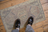 1.5x3 Vintage Distressed Oushak Rug Mat
