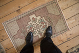 1.5x2.5 Vintage Distressed Oushak Rug Mat
