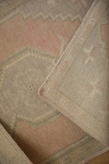 1.5x3.5 Vintage Distressed Oushak Rug Mat Runner