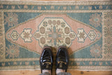 1.5x3.5 Vintage Distressed Oushak Rug Mat Runner