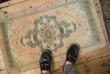 1.5x3 Vintage Distressed Oushak Rug Mat