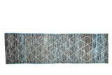 Overdyed Pakistani Moroccan Design Rug Runner / ONH item ee005553