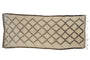 Hand knotted vintage Moroccan carpet with plush ivory and cream field, brown diamond trellis.