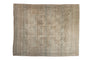 Vintage Distressed Ersari carpet, octagonal guls in muted sand, beige, and soft teal, 7'2" x 9'1".