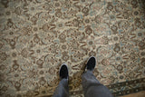 6x7 Vintage Distressed Bibikabad Square Carpet
