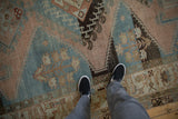 7x9 Vintage Distressed Malayer Carpet