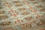 Embossed pile texture of floral palmettes and William Morris style border.