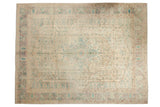 Vintage Distressed Bulgarian Bijar carpet with faded Herati motif in ivory, pale blue, and dusty rose, 9x12.