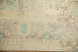 Pale Herati motifs and intricate shrub border on a distressed Bulgarian Bijar design rug.
