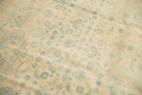 Distressed Bulgarian Bijar rug detail: faded Herati pattern, low shorn pile, and abrashes.