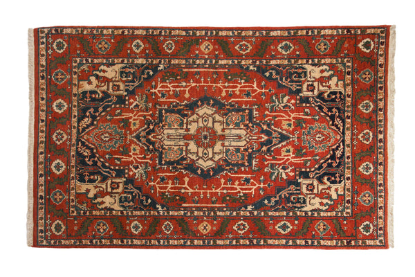 6x9.5 Vintage Indian Heriz Design Carpet // ONH Item mc001670
