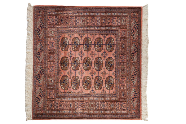4x4 Vintage Fine Bokhara Square Rug // ONH Item mc001962