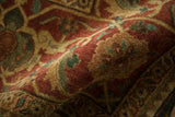 A soft fold displays the dense, silk-like sheen of the hand-knotted wool pile.