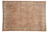 Vintage Distressed Sparta carpet, allover faded peach and ivory vinery with blossoms, 7'1