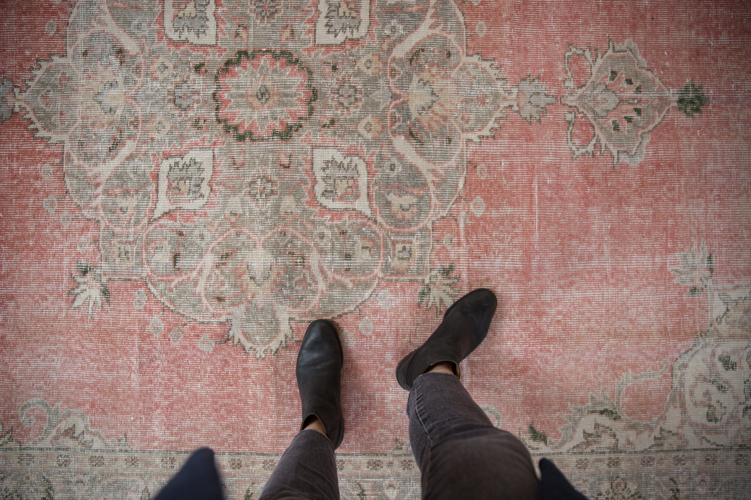 RESERVED 7x10 Vintage Distressed Sparta Carpet // ONH Item 10038 Image 1